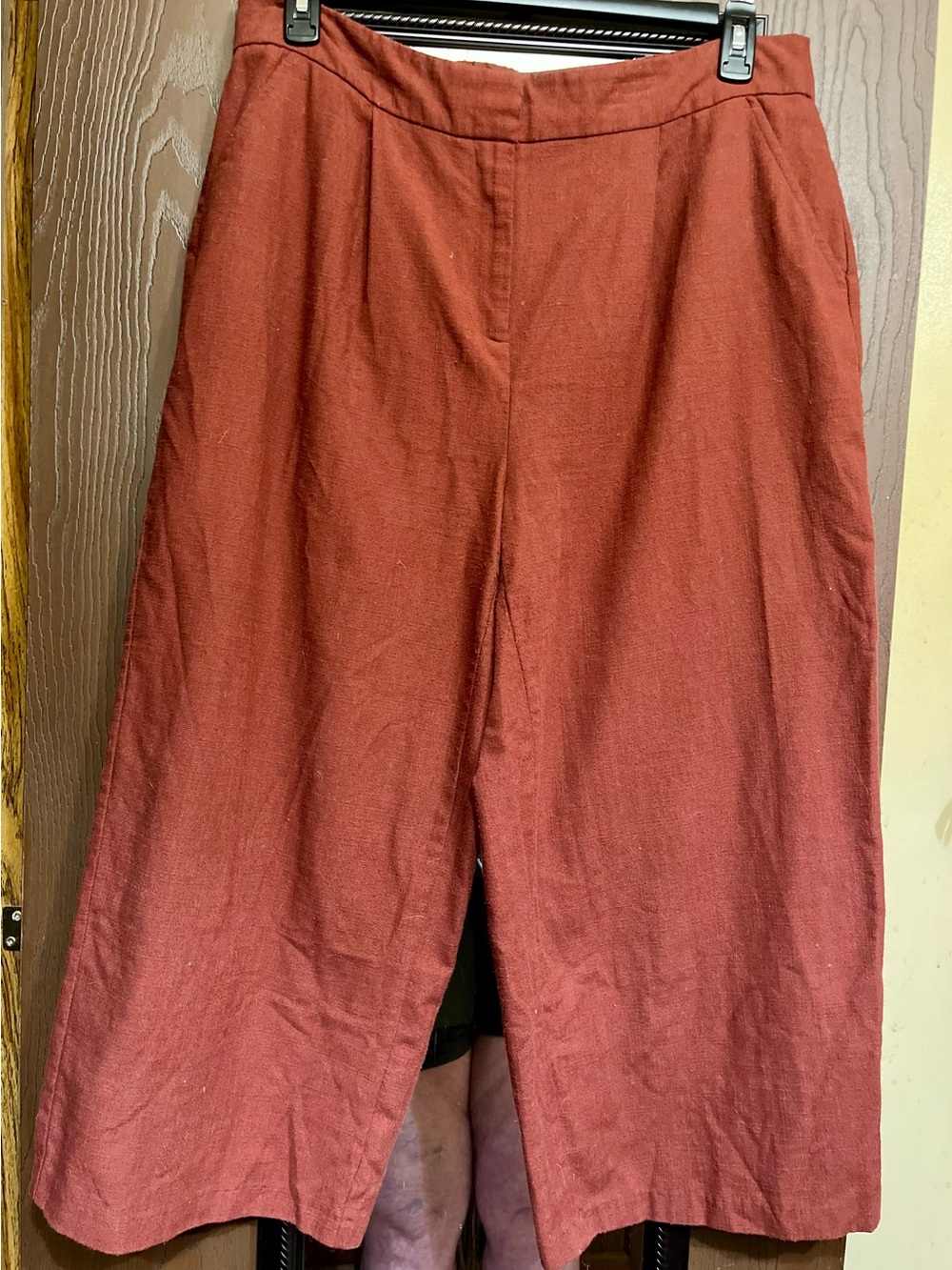 Nine West Wide Leg Crop Pants in Rust